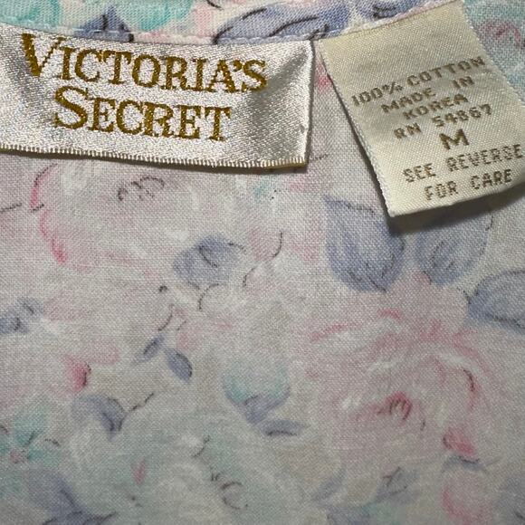 Vintage Victoria’s Secret Gold Label Pastel Floral Sleep Tank Top Size Medium - Picture 4 of 9